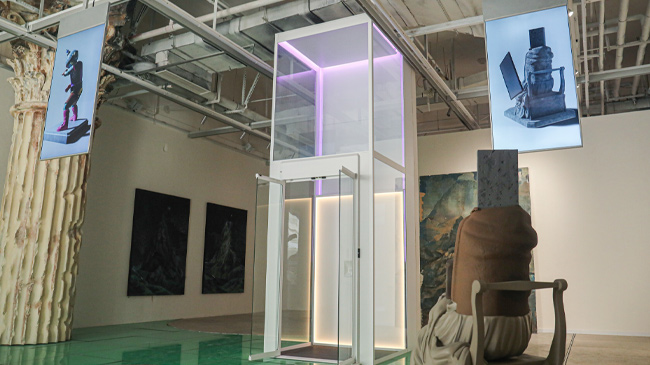 HOUSTY home lift at a design exhibition